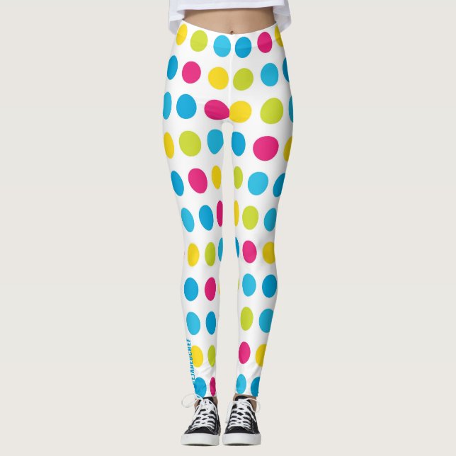 Confetti Celebration: Multi-Color Polka Dot Leggin Leggings (Front)