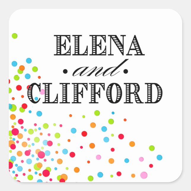 Confetti Celebration - multicolor Square Sticker (Front)