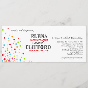 Confetti Celebration Wedding multicolor Invitation