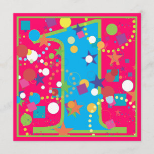 Confetti Circus 1st Birthday Party Invitation