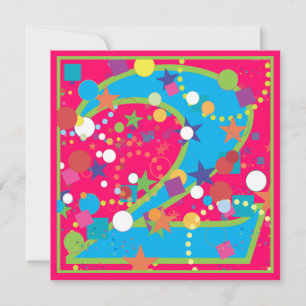 Confetti Circus 2nd Birthday Party Invitation