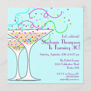 Confetti Cocktail Birthday Party Invitation