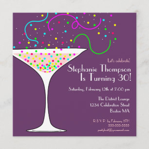 Confetti Cocktail Birthday Party Invitation
