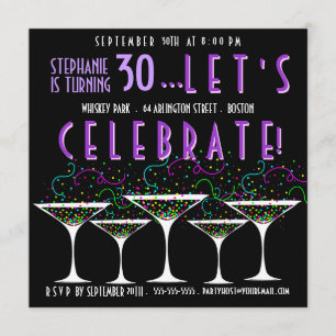 Confetti Cocktail Birthday Pary Invitation