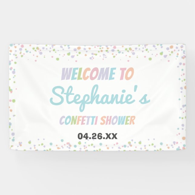 Confetti Colourful Cute Little Baby Sprinkle Showe Banner (Horizontal)