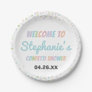 Confetti Colourful Cute Little Baby Sprinkle Showe Paper Plate