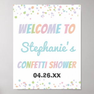 Confetti Colourful Cute Little Baby Sprinkle Showe Poster