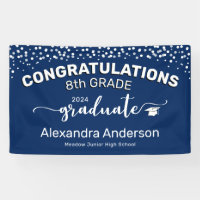 Confetti Congratulations 8th Grade Graduate Blue
