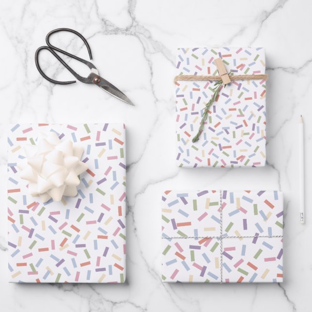  Confetti Contemporary (Sprinkles) Wrapping Paper Sheet (Front)