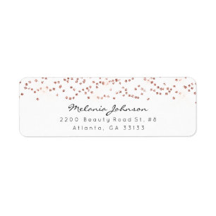 Confetti Crystals Pink Rose Gold White Minimal