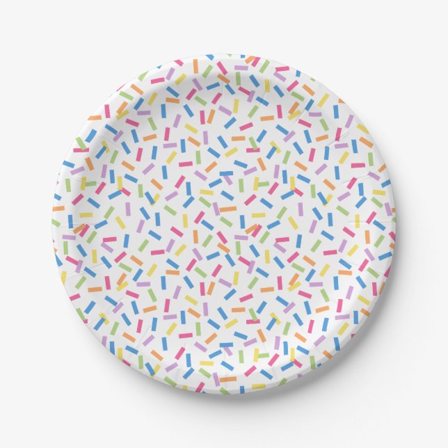 Confetti Dazzle (Sprinkles) Paper Plate (Front)