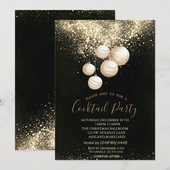  Confetti  Decoration Balls Christmas Party Invitation (Front/Back)