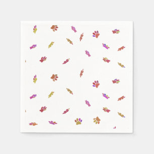 Confetti Dog Paw Print Pattern Custom Napkin