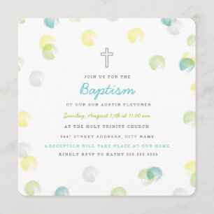 Confetti Dot Baptism Invitation