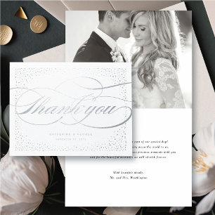 Confetti Dots And Classic Script Wedding Thank You Foil Card