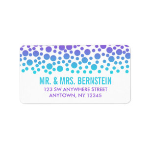 Confetti Dots Purple Teal Address Label