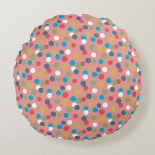 Confetti Dots Round Throw Pillow