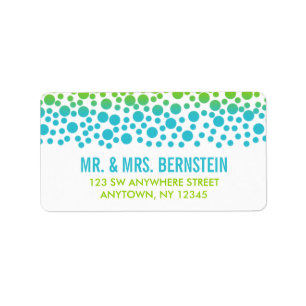 Confetti Dots Teal Lime Green Address Label