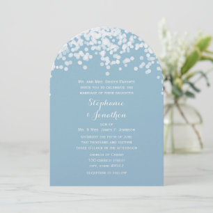 Confetti Dusty Powder Blue Wedding Invitations