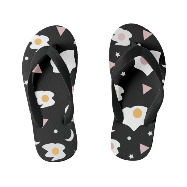Confetti Eggs Stars Shapes Kid's Flip Flops (Footbed)