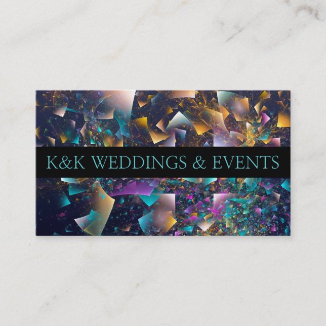 Confetti Event Party Planner Weddings Business Business Card (Front)