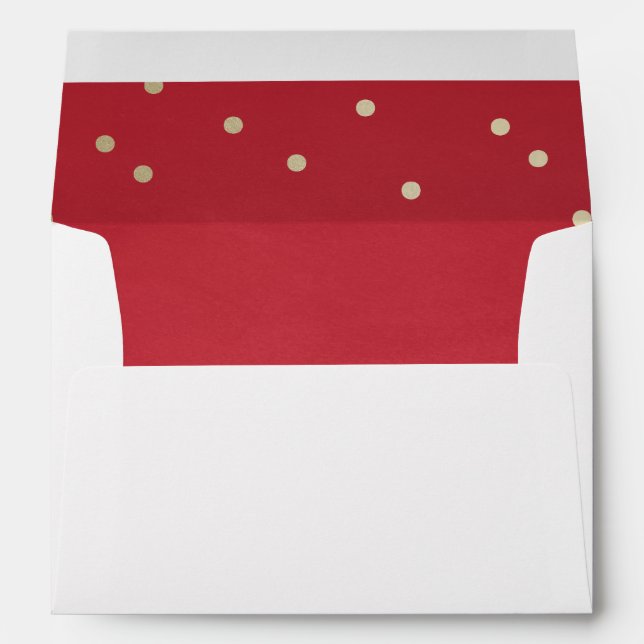 Confetti faux foil holiday envelope liner (Back (Bottom))