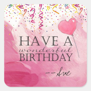 Confetti Filled Birthday Wishes Stickers