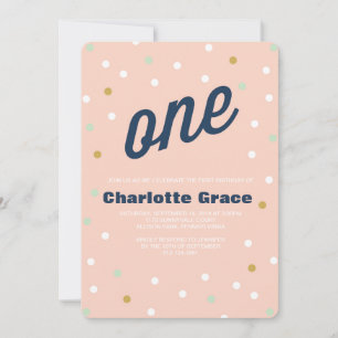 Confetti First Birthday Invitation