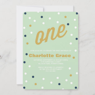 Confetti First Birthday Invitation