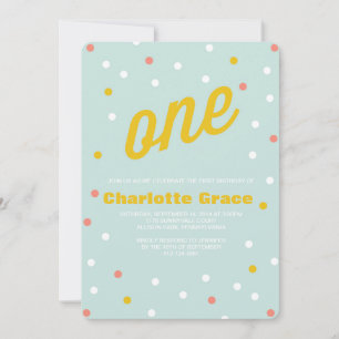 Confetti First Birthday Invitation