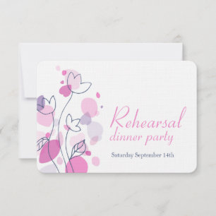 Confetti flower petals blue pink rehearsal invite