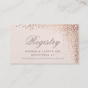 Confetti foil faux foil wedding registry card