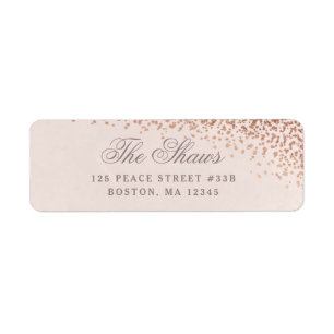 Confetti foil return address label faux foil
