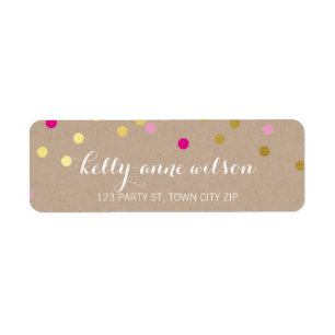 CONFETTI GLAMOROUS cute gold foil bold pink kraft