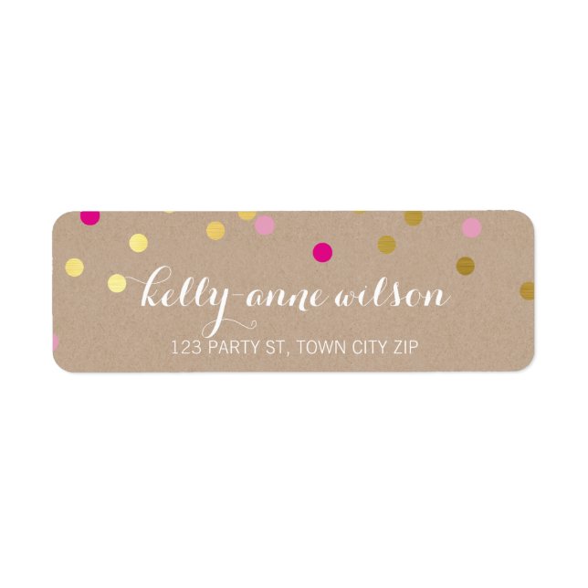 CONFETTI GLAMOROUS cute gold foil bold pink kraft (Front)