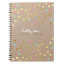 CONFETTI GLAMOROUS cute spot gold coral mint kraft