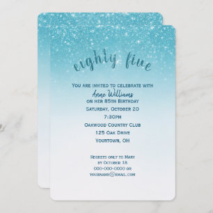 confetti glitter 85th birthday party invitation