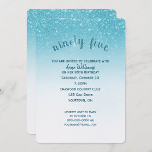 confetti glitter 95th birthday party invitation