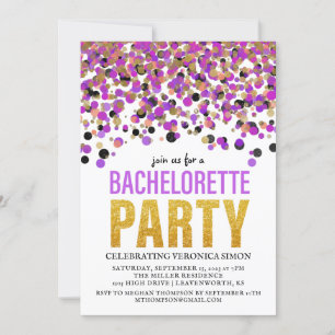Confetti Glitter Bachelorette Party Invitation