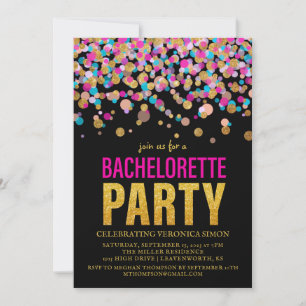 Confetti Glitter Bachelorette Party Invitation