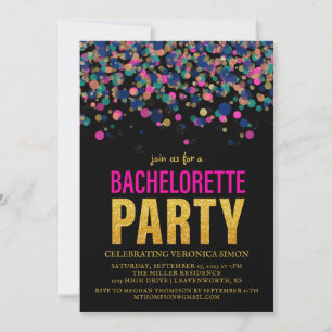 Confetti Glitter Bachelorette Party Invitation