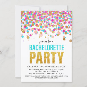 Confetti Glitter Bachelorette Party Invitation