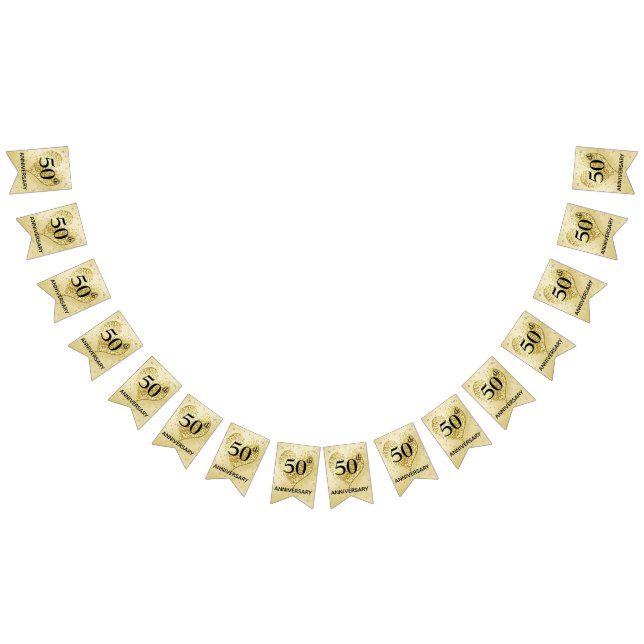 Confetti Gold - 50th Wedding Anniversary Banner (All)