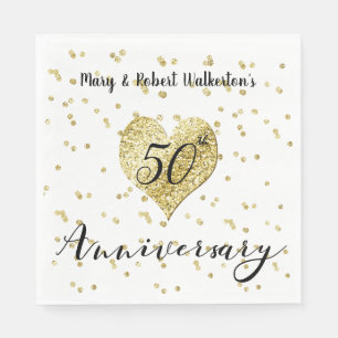 Confetti Gold -50th Wedding Anniversary Napkins