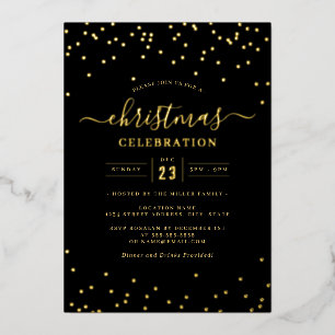 Confetti Gold Black Christmas Party      