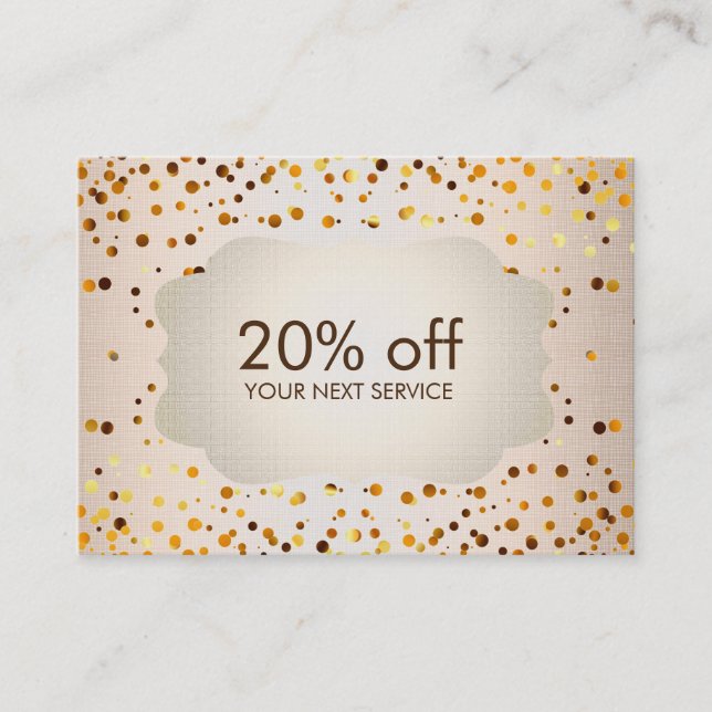 Confetti Gold Coupon Card Voucher Discount Gift (Front)