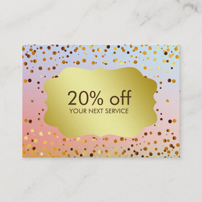 Confetti Gold Coupon Card Voucher Discount Gift (Front)