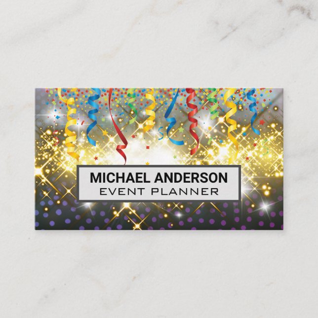 Confetti Gold Sparkle Shine Business Card (Front)