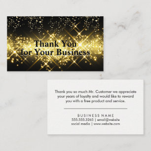 Confetti Gold Sparkle   Thank You Loyalty Card