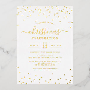 Confetti Gold White Christmas Party      